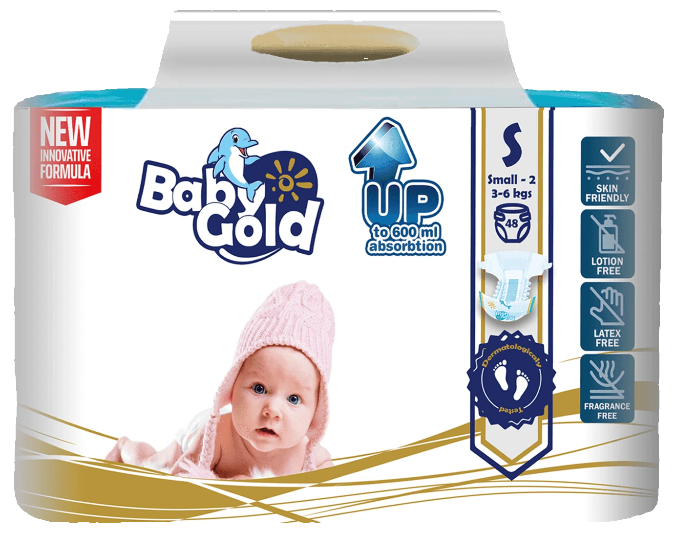 Baby Gold nadrágpelenka - S (3-6 kg) - 48 db / csomag